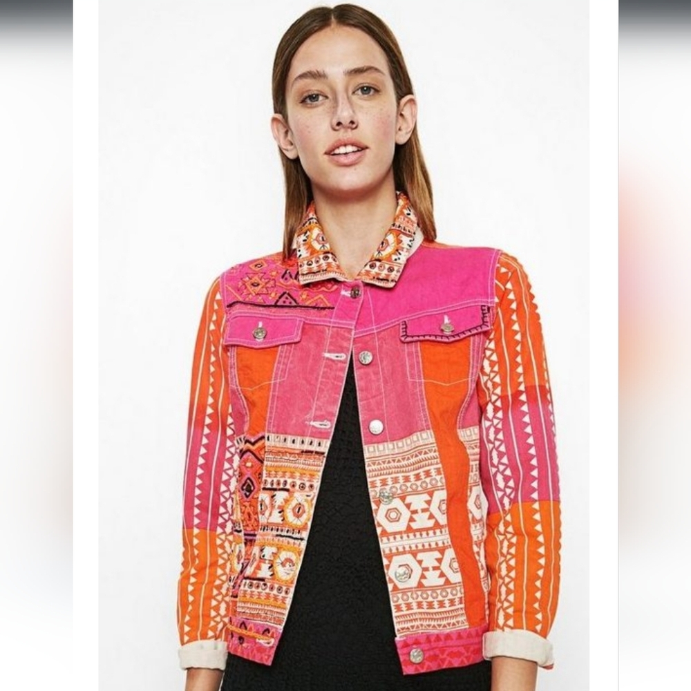 Desigual Jean Jacket Phoenix Sequin Southwest Edgy